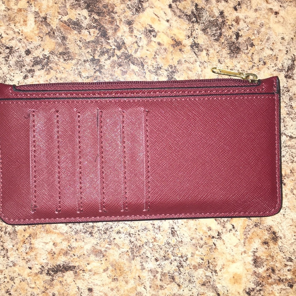 Card wallet holder with zipper and card slots